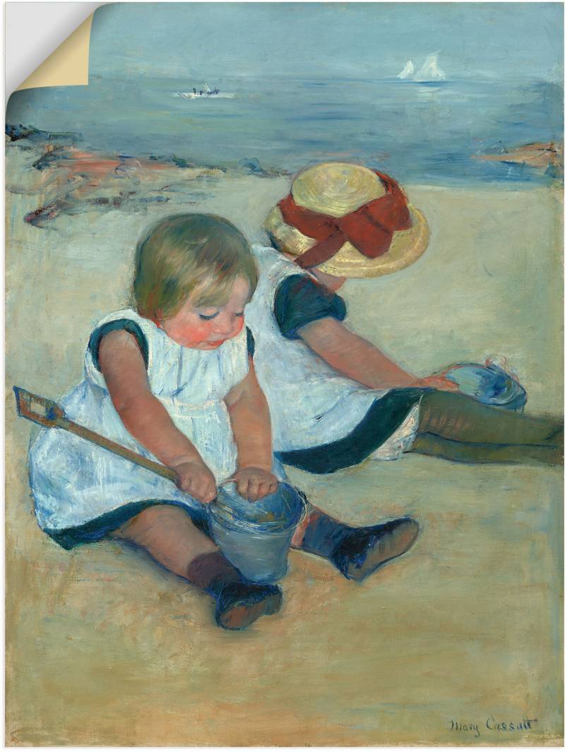 Artland Wandbild »Spielende Kinder am Strand. 1884«, Bilder von Kindern, (1 St.), als Alubild, Leinwandbild, Wandaufkleber oder Poster in versch. Grössen von Artland