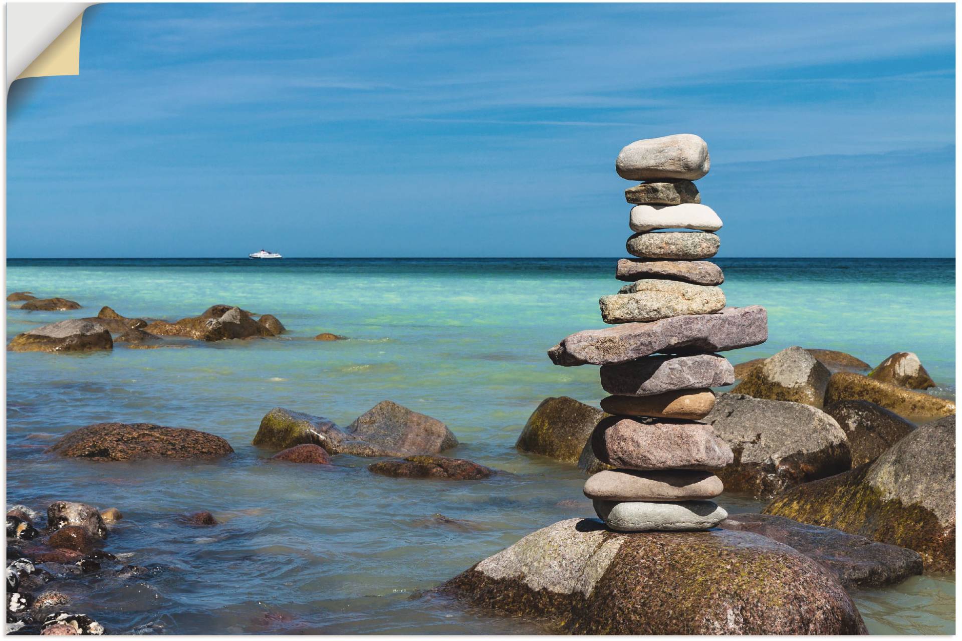 Artland Wandbild »Steine an der Küste der Ostsee«, Gewässer, (1 St.), als Alubild, Outdoorbild, Wandaufkleber in verschied. Grössen von Artland