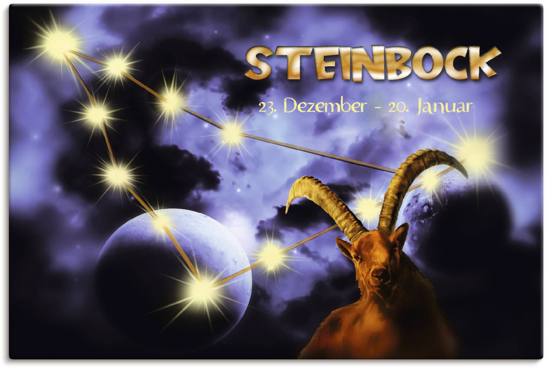 Artland Wandbild »Sternzeichen - Steinbock«, Bilder von Sternzeichen, (1 St.), als Leinwandbild, Poster in verschied. Grössen von Artland