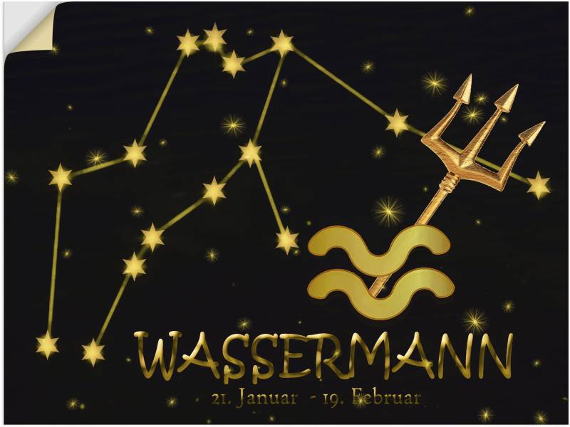 Artland Wandbild »Sternzeichen - Wassermann«, Bilder von Sternzeichen, (1 St.), als Alubild, Leinwandbild, Wandaufkleber oder Poster in versch. Grössen von Artland