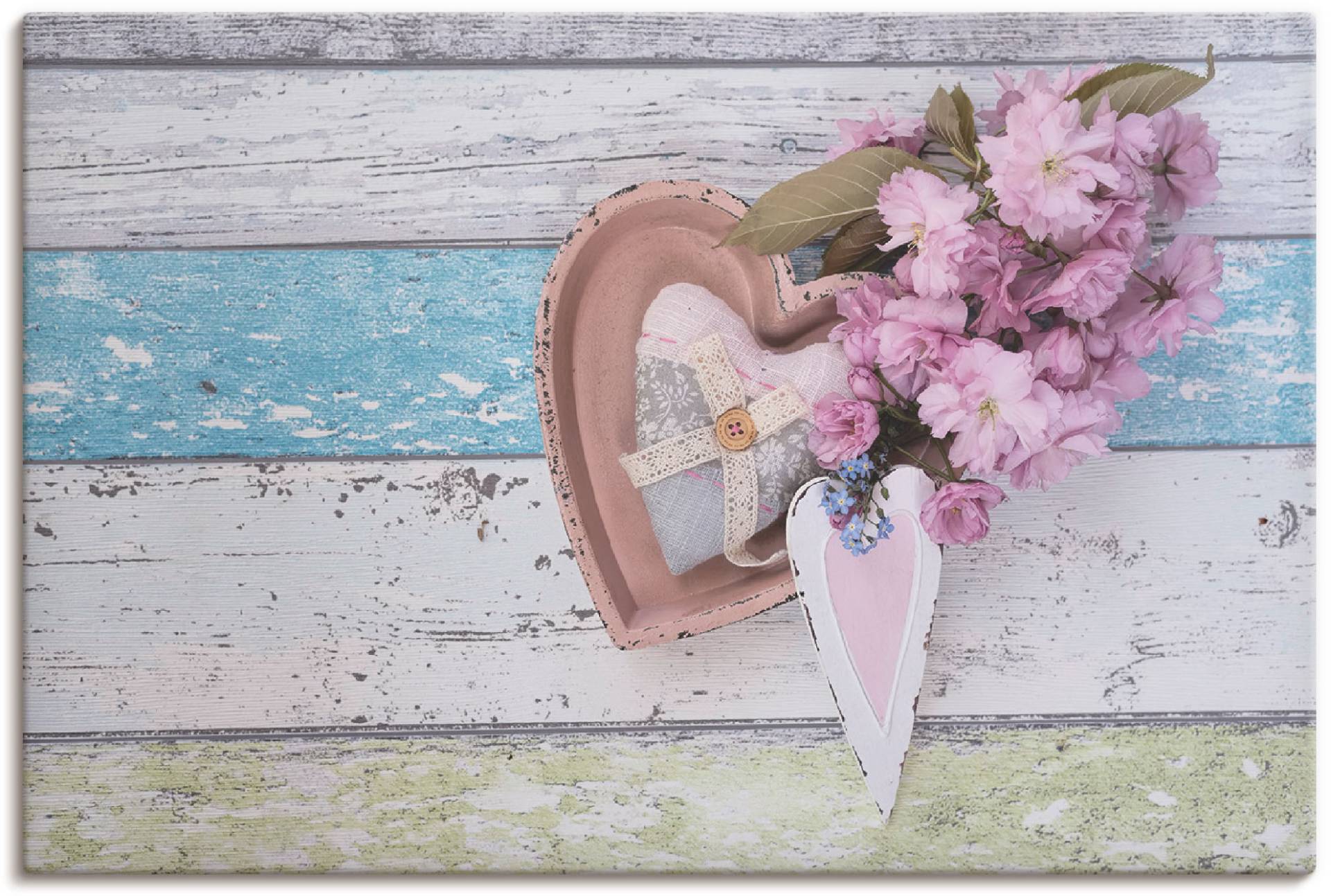 Artland Leinwandbild »Stillleben mit Kirschblüten und Herzen«, Arrangements, (1 St.), auf Keilrahmen gespannt Artland Leinwandbild »Stillleben mit Kirschblüten und Herzen«, Arrangements, (1 St.), auf Keilrahmen gespannt von Artland