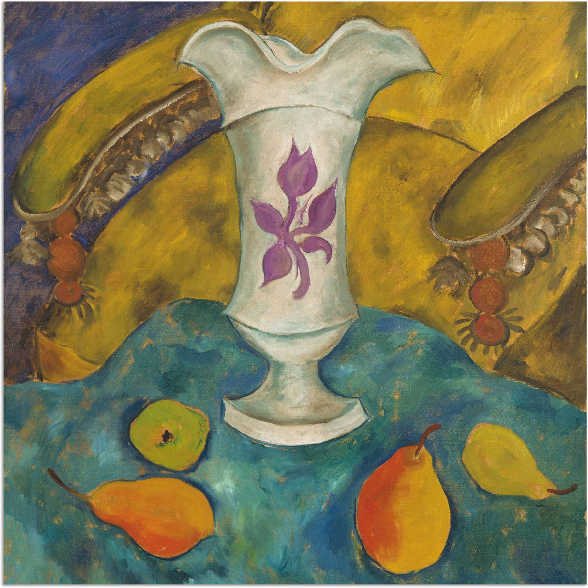 Artland Wandbild »Stillleben mit weisser Vase und Früchten«, Arrangements, (1 St.), als Alubild, Leinwandbild, Wandaufkleber oder Poster in versch. Grössen von Artland