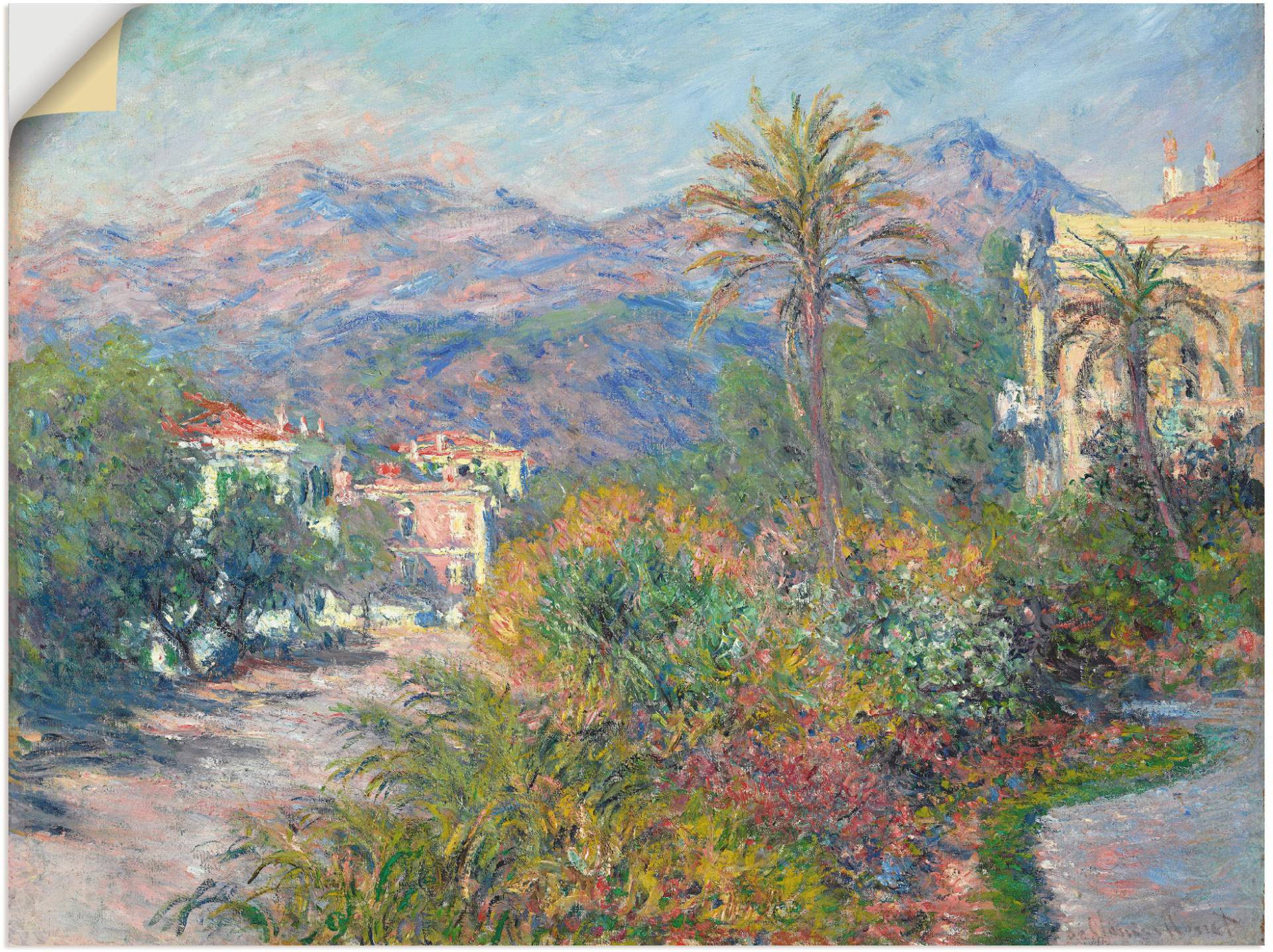 Artland Wandbild »Strada Romana in Bordighera. 1884«, Europa, (1 St.), als Leinwandbild, Wandaufkleber in verschied. Grössen von Artland