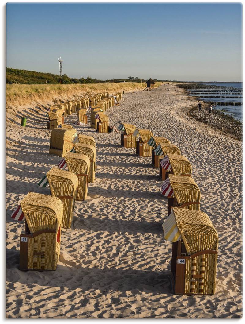 Artland Leinwandbild »Strandkörbe Ostseeküste in Wustrow«, Gewässer, (1 St.), auf Keilrahmen gespannt von Artland