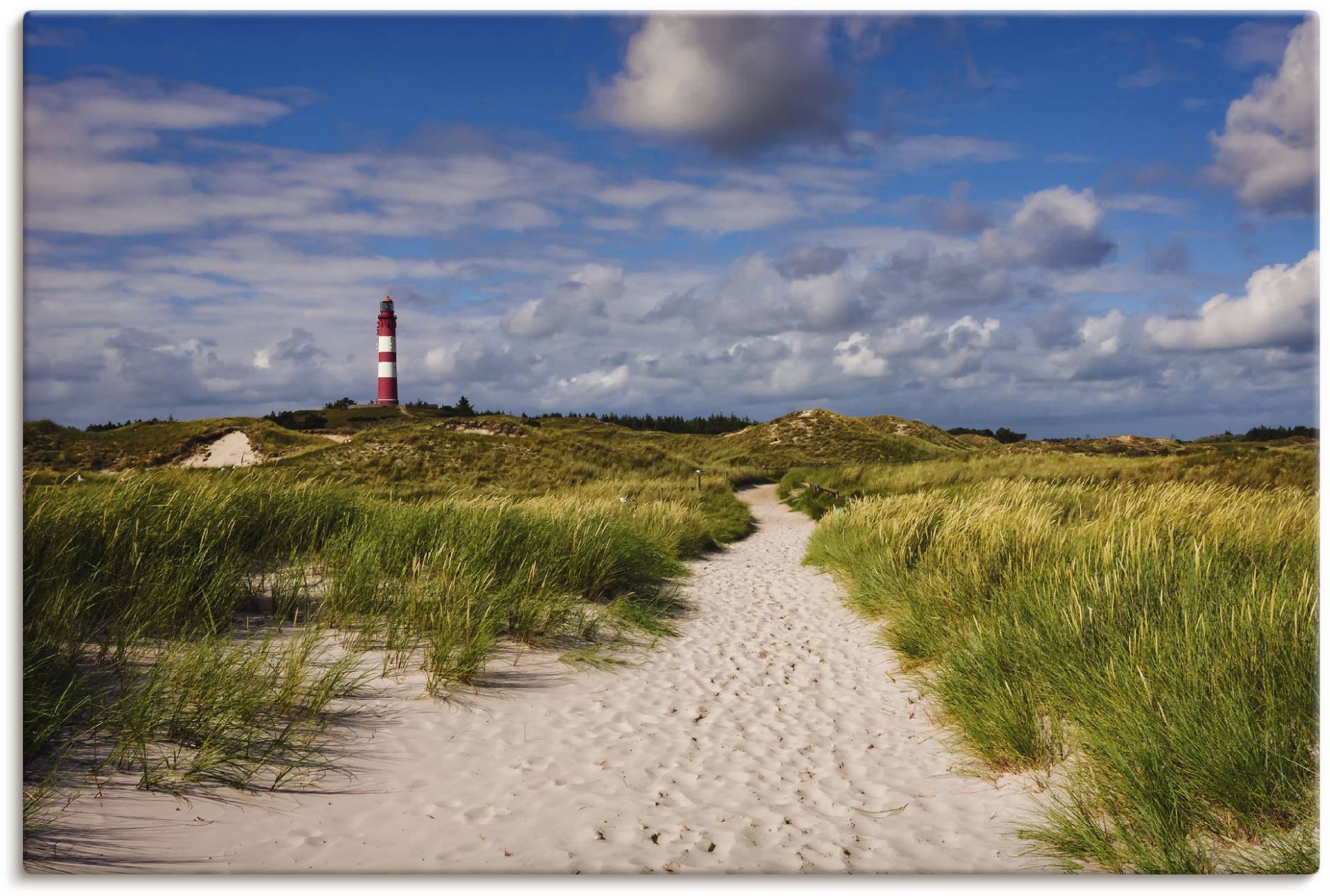 Artland Wandbild »Strandweg zum Leuchtturm - Insel Amrum«, Küste, (1 St.), als Alubild, Outdoorbild, Leinwandbild, Poster in verschied. Grössen von Artland