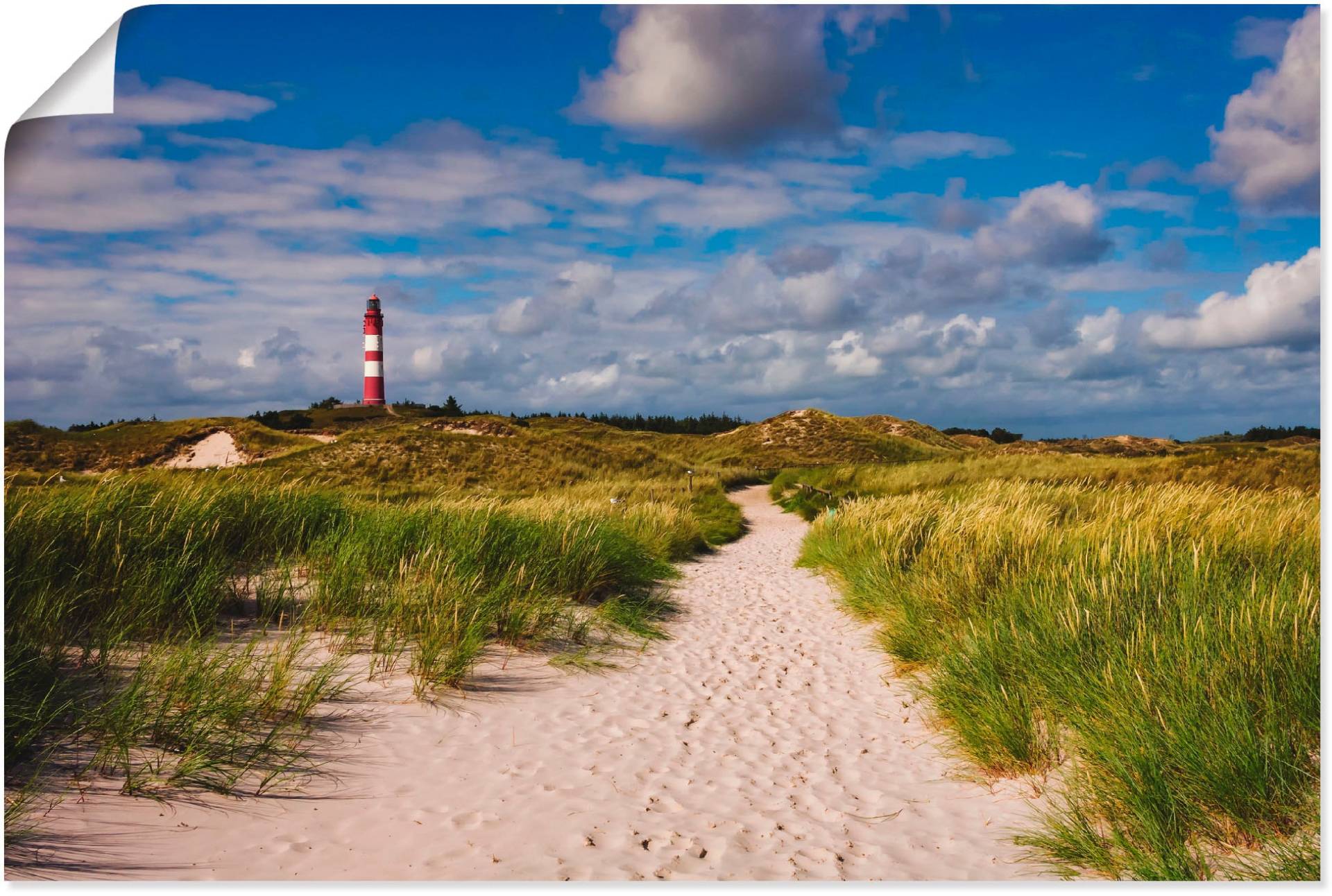 Artland Wandbild »Strandweg zum Leuchtturm - Insel Amrum«, Küste, (1 St.), als Alubild, Outdoorbild, Leinwandbild, Poster in verschied. Grössen von Artland