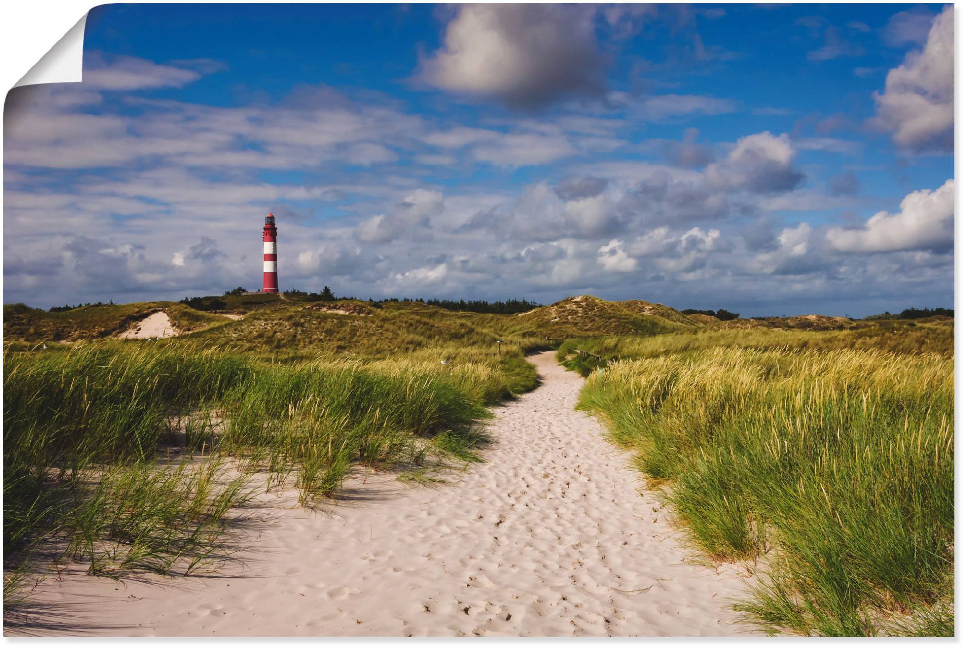 Artland Wandbild »Strandweg zum Leuchtturm - Insel Amrum«, Küste, (1 St.), als Alubild, Outdoorbild, Leinwandbild, Poster in verschied. Grössen von Artland