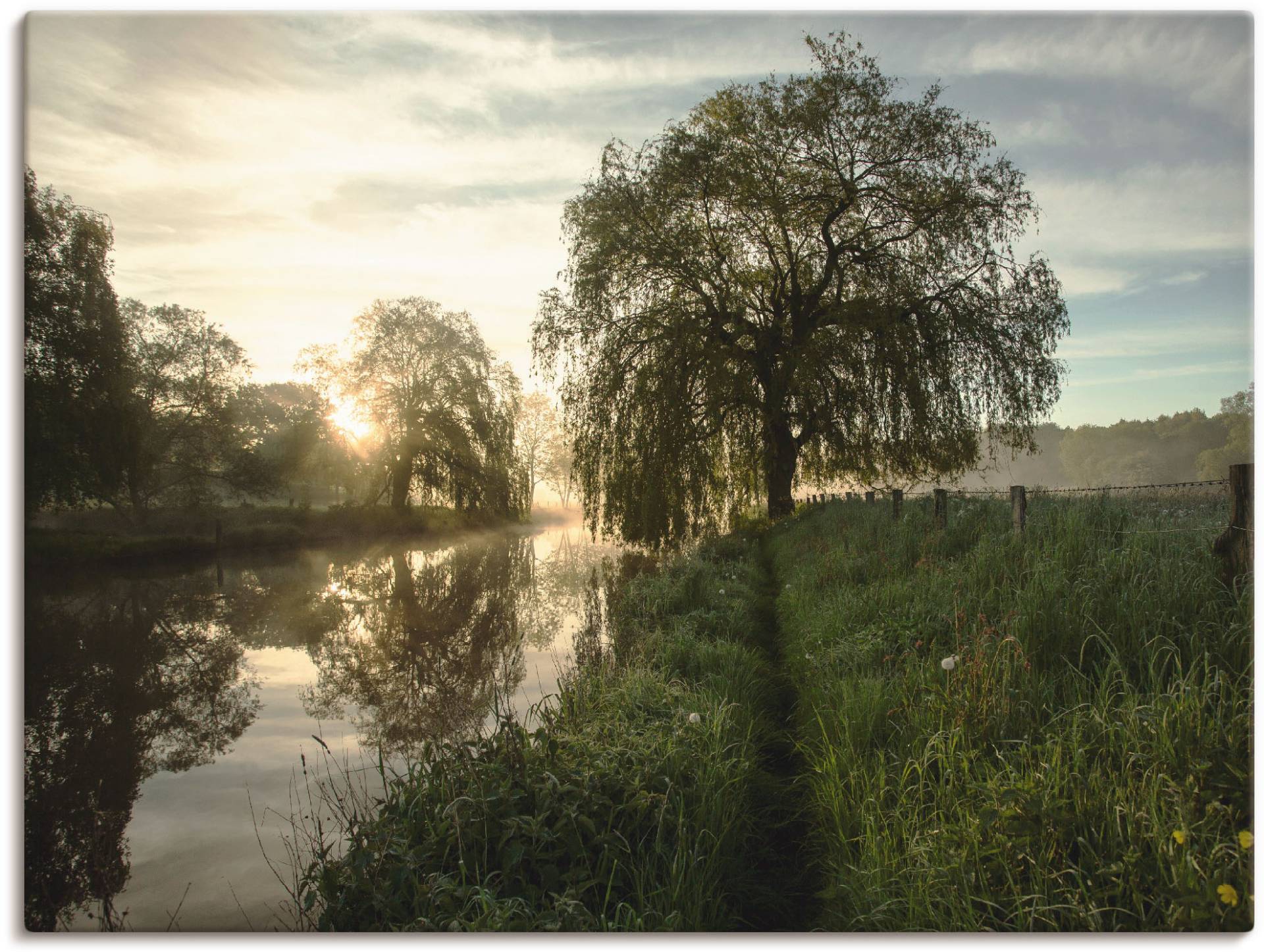 Artland Wandbild »Tagesbeginn an der Trave«, Gewässer, (1 St.), als Leinwandbild, Wandaufkleber in verschied. Grössen von Artland