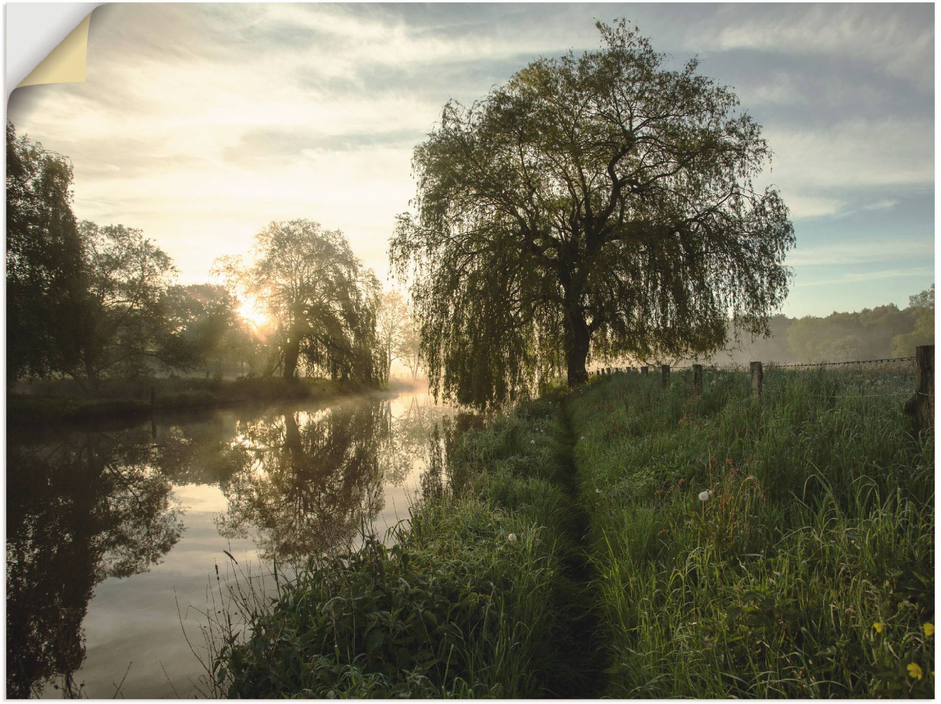 Artland Wandbild »Tagesbeginn an der Trave«, Gewässer, (1 St.), als Leinwandbild, Wandaufkleber in verschied. Grössen von Artland