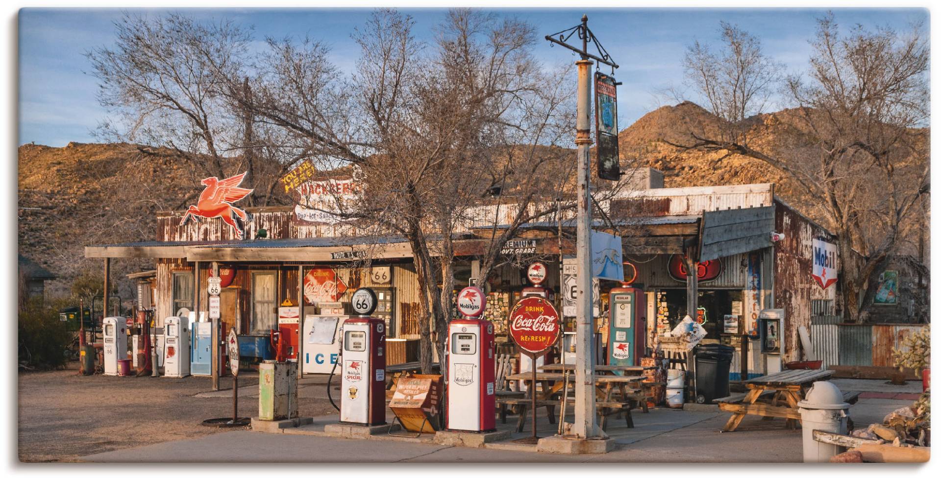 Artland Wandbild »Tankstelle an der Route 66 in Arizona«, Gebäude, (1 St.), als Leinwandbild in verschied. Grössen von Artland