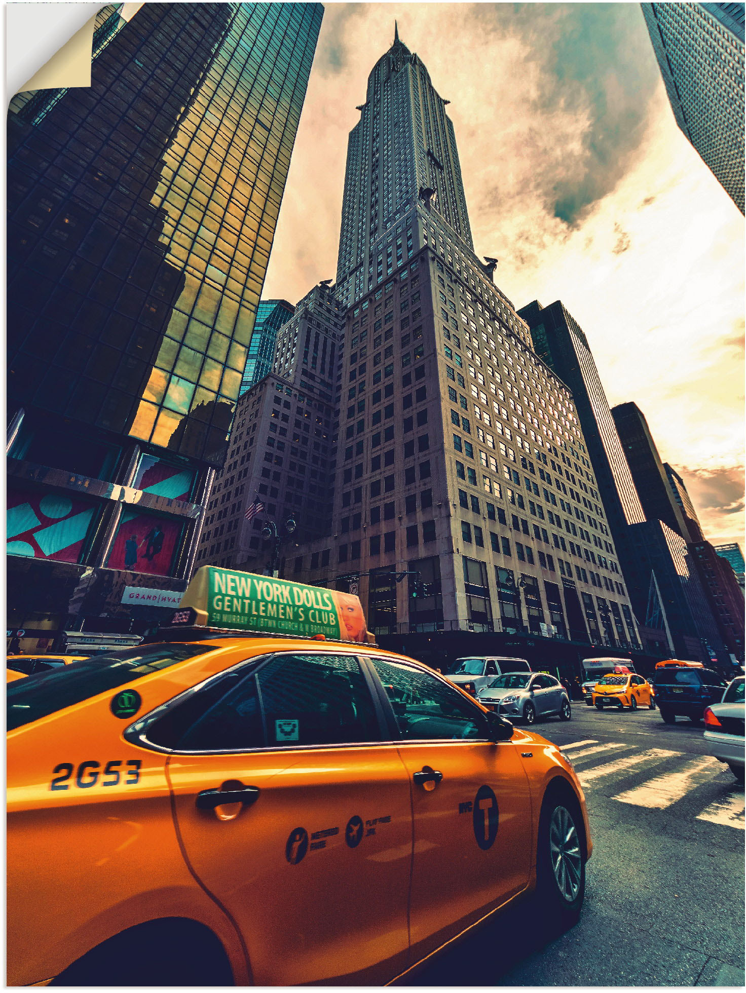 Artland Wandbild »Taxi in New York«, Gebäude, (1 St.), als Leinwandbild, Poster in verschied. Grössen von Artland