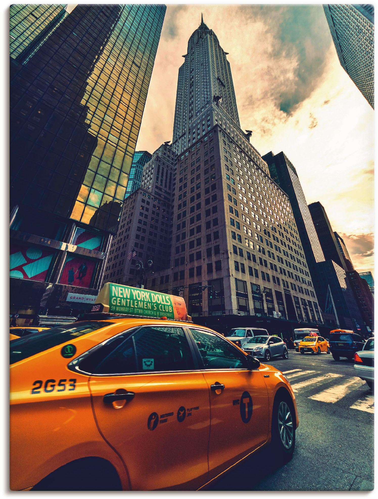 Artland Wandbild »Taxi in New York«, Gebäude, (1 St.), als Leinwandbild, Poster in verschied. Grössen von Artland