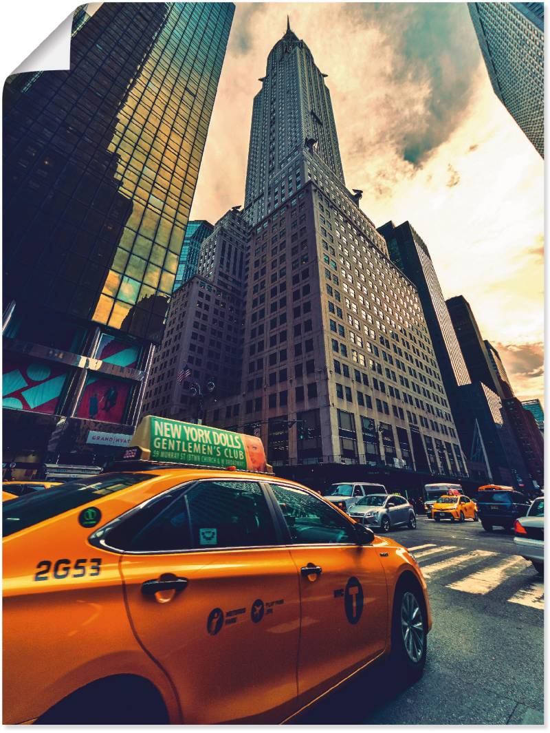 Artland Wandbild »Taxi in New York«, Gebäude, (1 St.), als Leinwandbild, Poster in verschied. Grössen von Artland