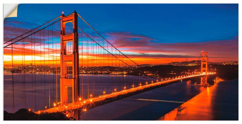 Artland Wandbild »The Golden Gate Bridge am frühen Morgen«, Brücken, (1 St.), als Leinwandbild, Wandaufkleber in verschied. Grössen von Artland