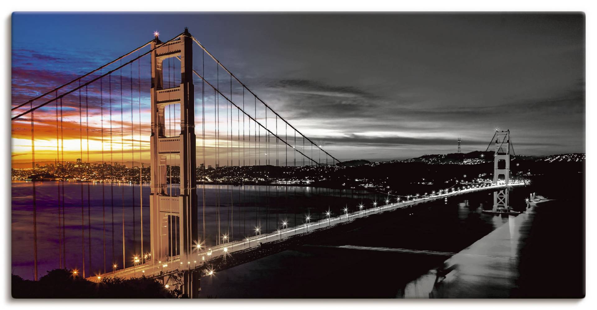 Artland Leinwandbild »The Golden Gate Bridge«, Brücken, (1 St.), auf Keilrahmen gespannt von Artland