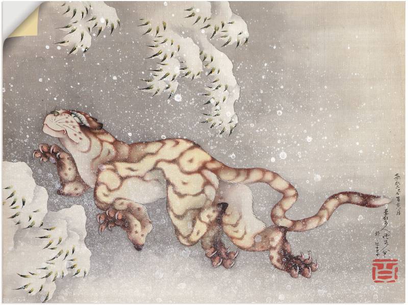 Artland Wandbild »Tiger in einem Schneesturm. Edo-Zeit«, Wildtiere, (1 St.), als Leinwandbild, Wandaufkleber in verschied. Grössen von Artland