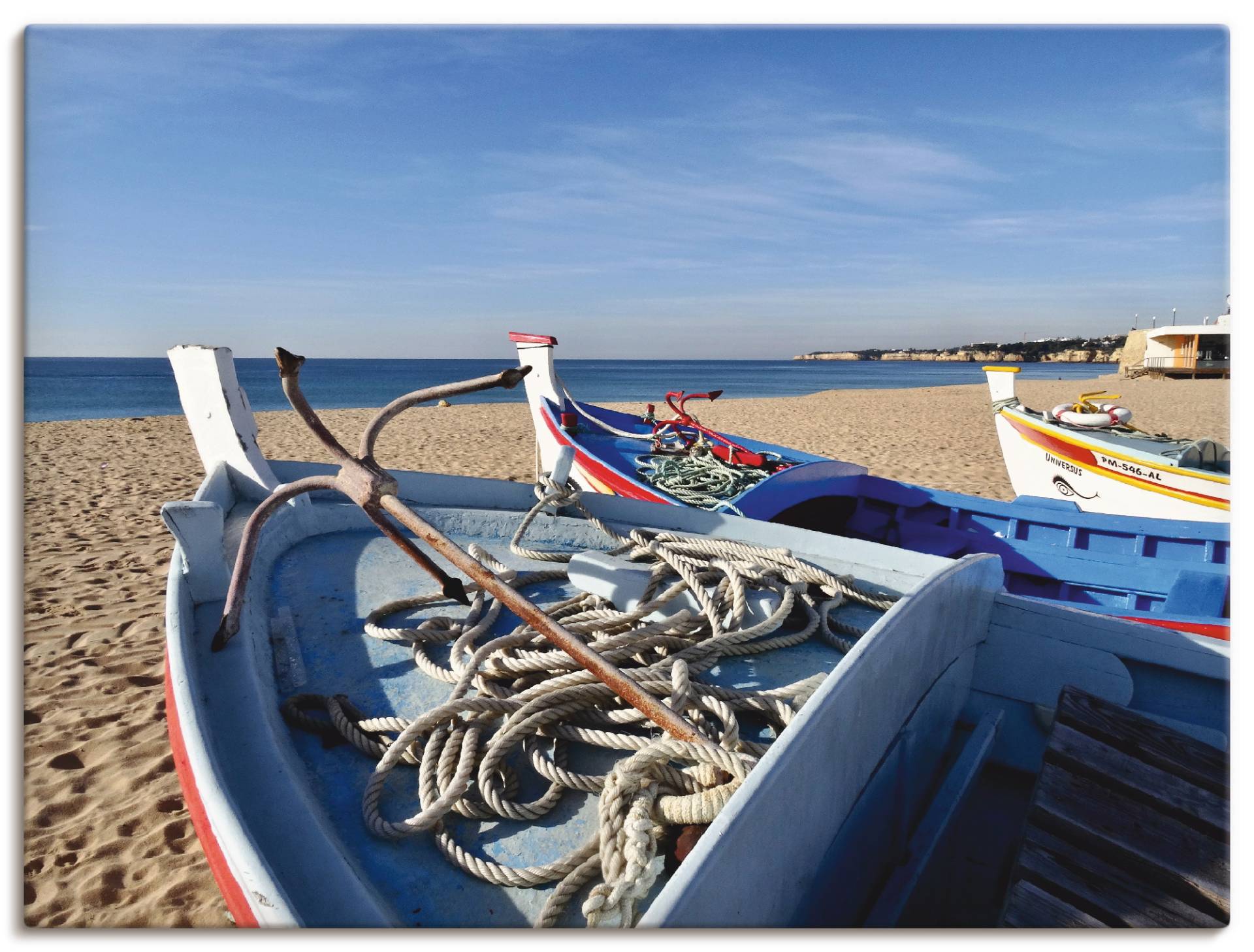 Artland Leinwandbild »Traditionelle Fischerboote«, Strand, (1 St.), auf Keilrahmen gespannt von Artland