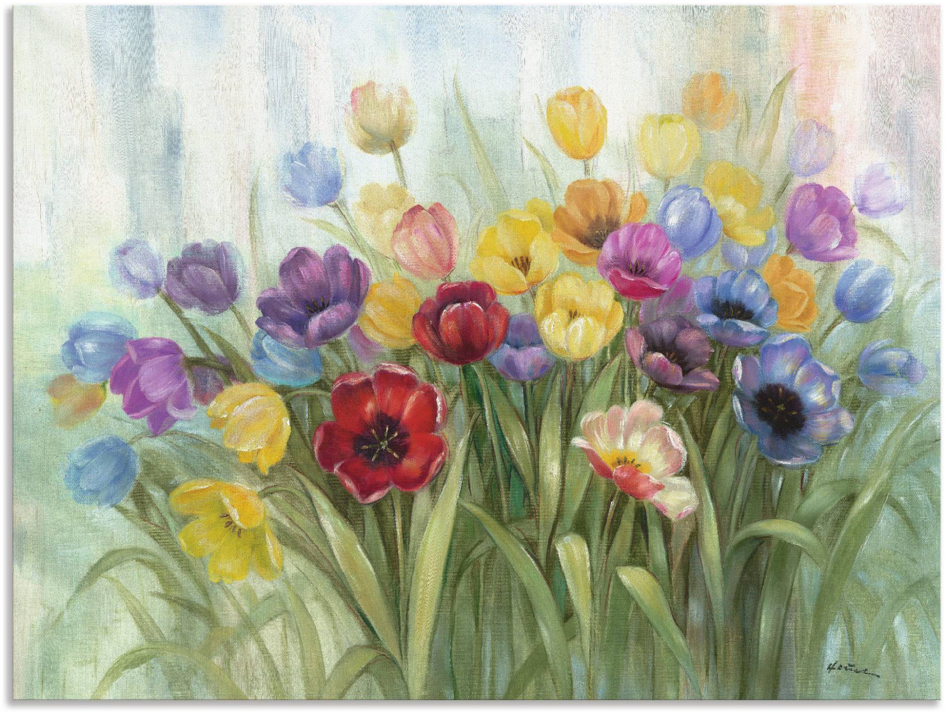 Artland Wandbild »Tulpenwiese I«, Blumenwiese, (1 St.), als Leinwandbild, Poster in verschied. Grössen von Artland