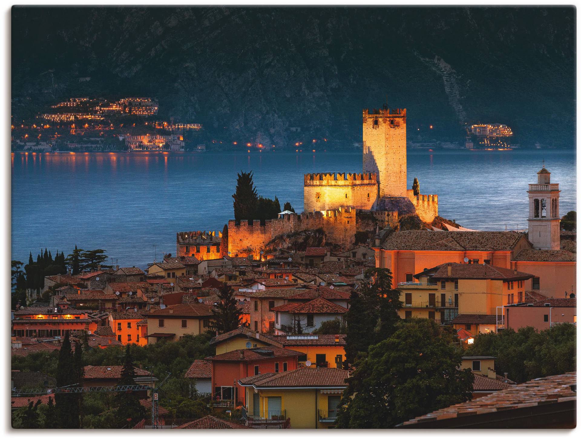 Artland Leinwandbild »Über den Dächern von Malcesine«, Europa, (1 St.), auf Keilrahmen gespannt von Artland