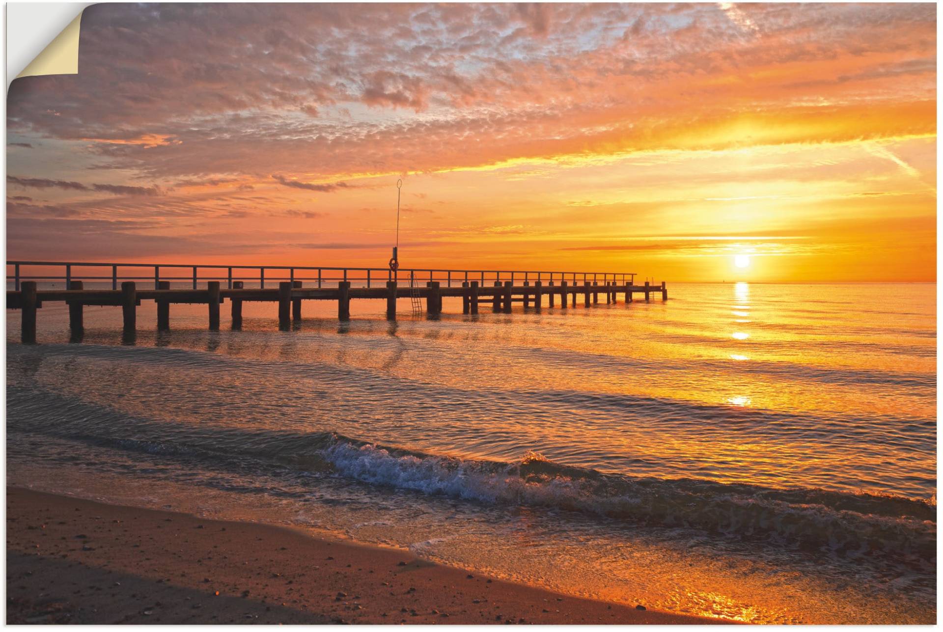 Artland Wandbild »Urlaubsfeeling am Ostseestrand«, Bilder vom Sonnenuntergang & -aufgang (1 Stück), in vielen Grössen & Produktarten - Alubild/Outdoorbild, Leinwandbild, Poster, Wandaufkleber/Wandtattoo auch für Badezimmer geeignet von Artland