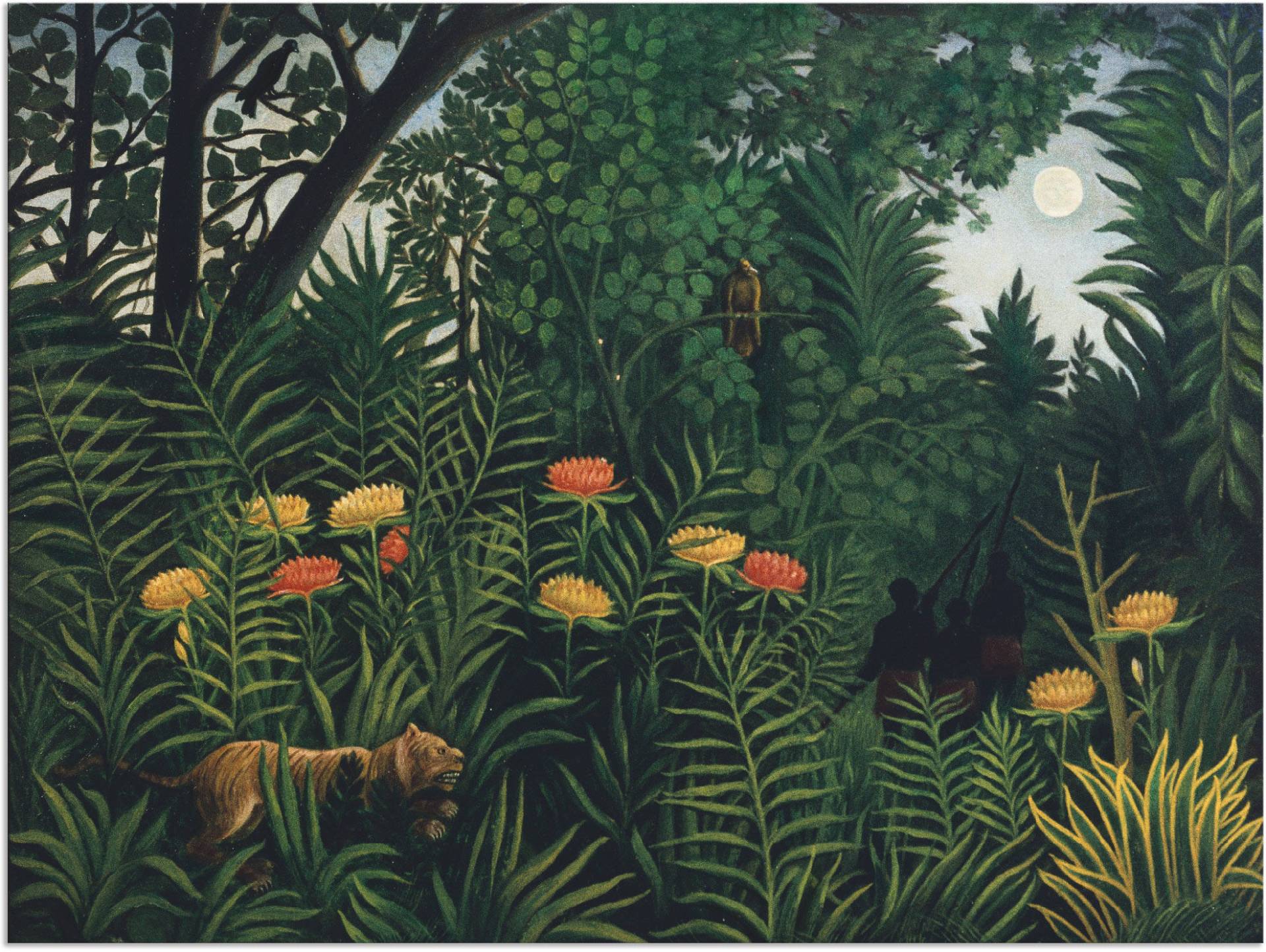 Artland Wandbild »Urwald mit Tiger und Jägern. Um 1907.«, Wald, (1 St.), als Alubild, Outdoorbild, Leinwandbild, Poster in verschied. Grössen Artland Wandbild »Urwald mit Tiger und Jägern. Um 1907.«, Wald, (1 St.), als Alubild, Outdoorbild, Leinwandbild, Poster in verschied. Grössen von Artland