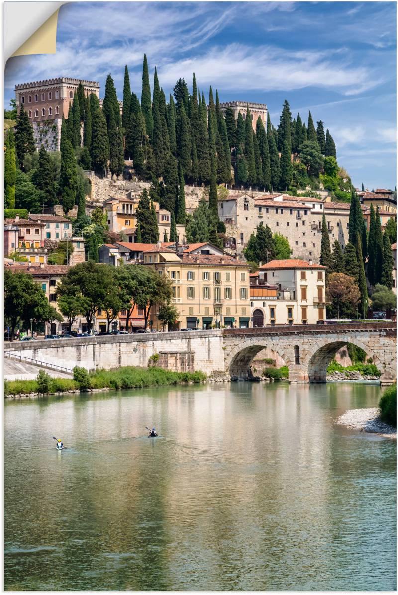 Artland Wandbild »VERONA Etsch und Hügel San Pietro«, Italien, (1 St.), als Alubild, Leinwandbild, Wandaufkleber oder Poster in versch. Grössen von Artland