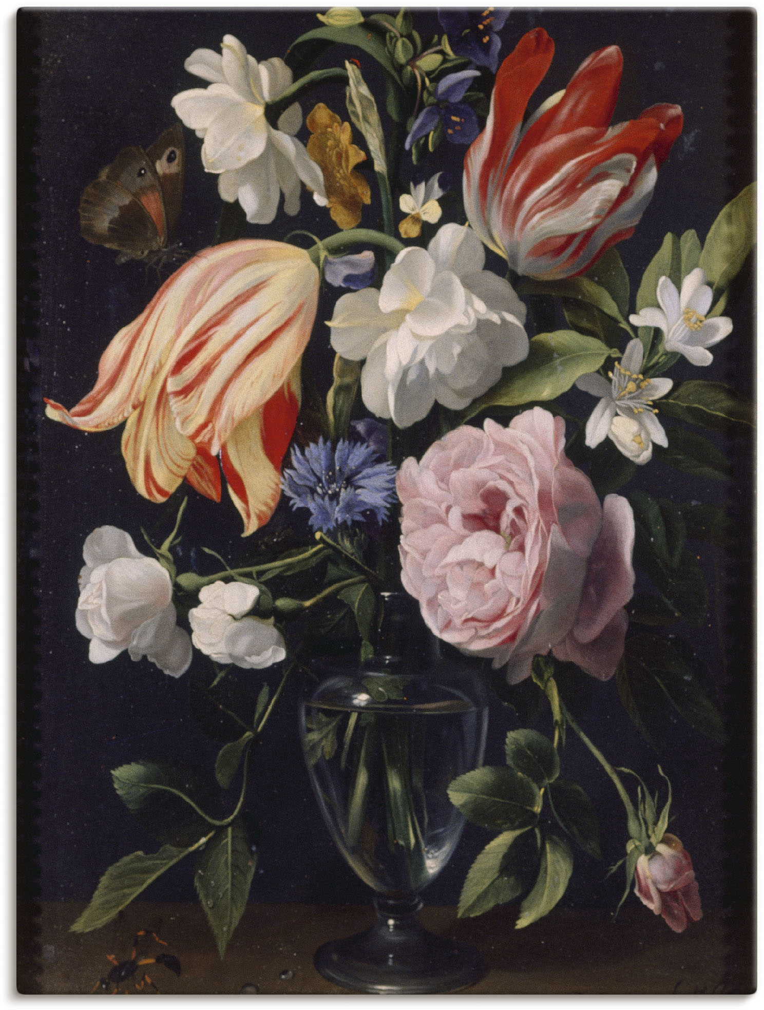 Artland Leinwandbild »Vase mit Blumen. 1637«, Blumen, (1 St.), auf Keilrahmen gespannt von Artland