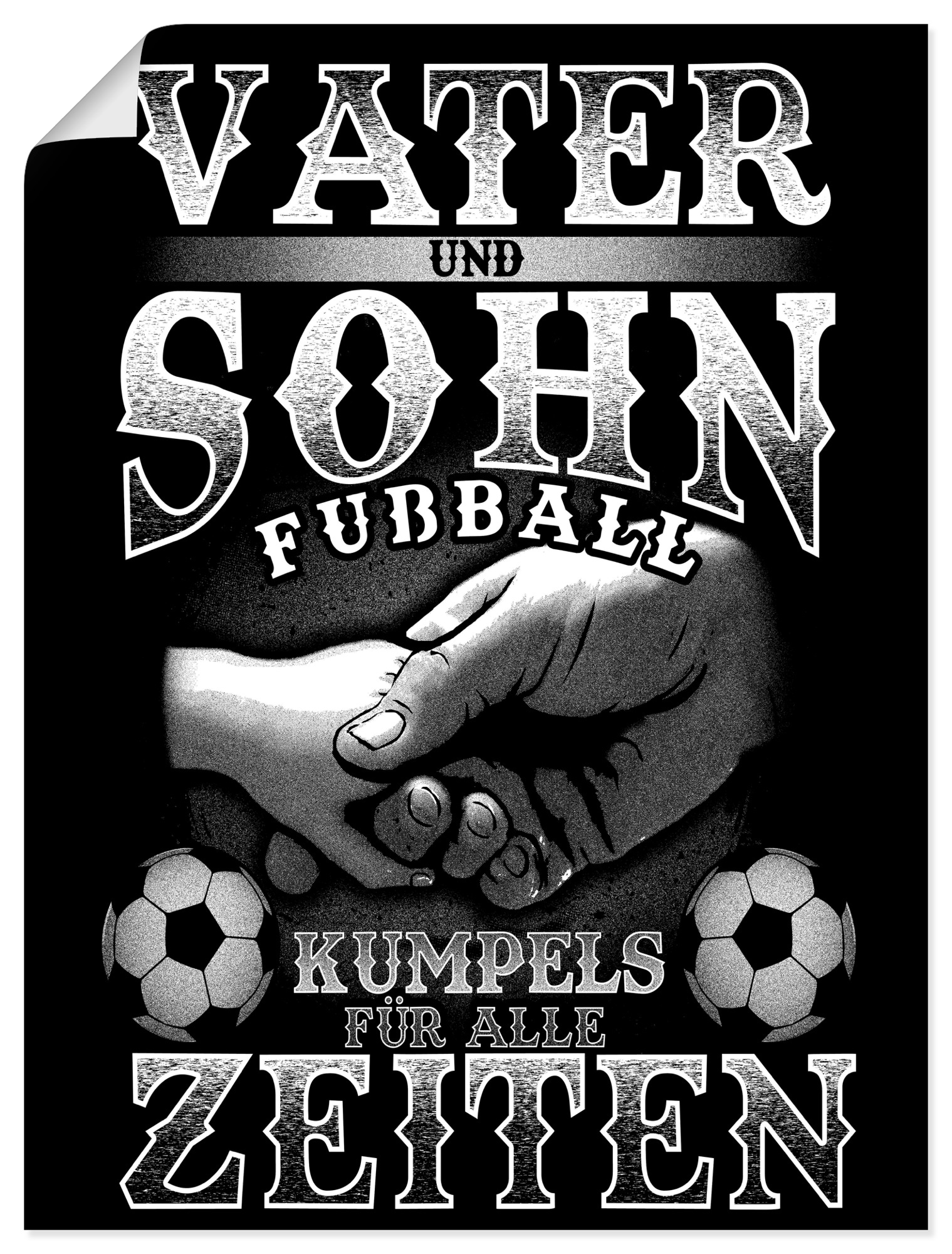 Artland Wandbild »Vater und Sohn Fussball Kumpels«, Sprüche & Texte, (1 St.), als Alubild, Outdoorbild, Poster in verschied. Grössen von Artland