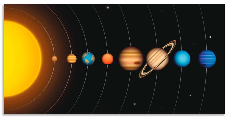 Artland Wandbild »Vector Sonnensystem mit Planeten«, Sonnensystem, (1 St.), als Alubild, Outdoorbild, Leinwandbild, Poster, Wandaufkleber von Artland