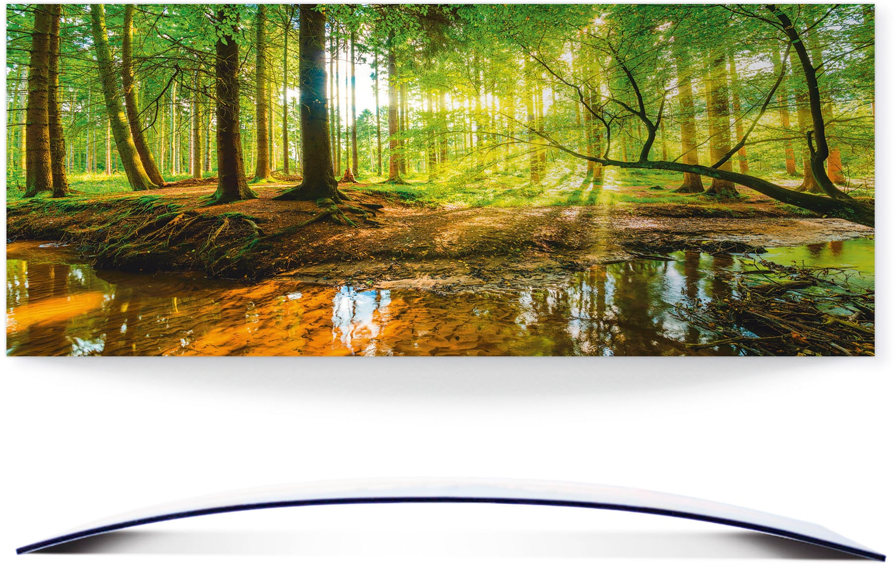 Artland Wandbild »Wald mit Bach«, Wald, (1 St.), 3D Optik gebogen von Artland