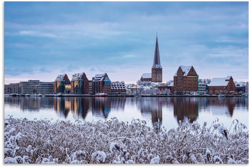 Artland Wandbild »Warnow Hansestadt Rostock im Winter«, Gebäude, (1 St.), als Alubild, Leinwandbild, Wandaufkleber oder Poster in versch. Grössen von Artland