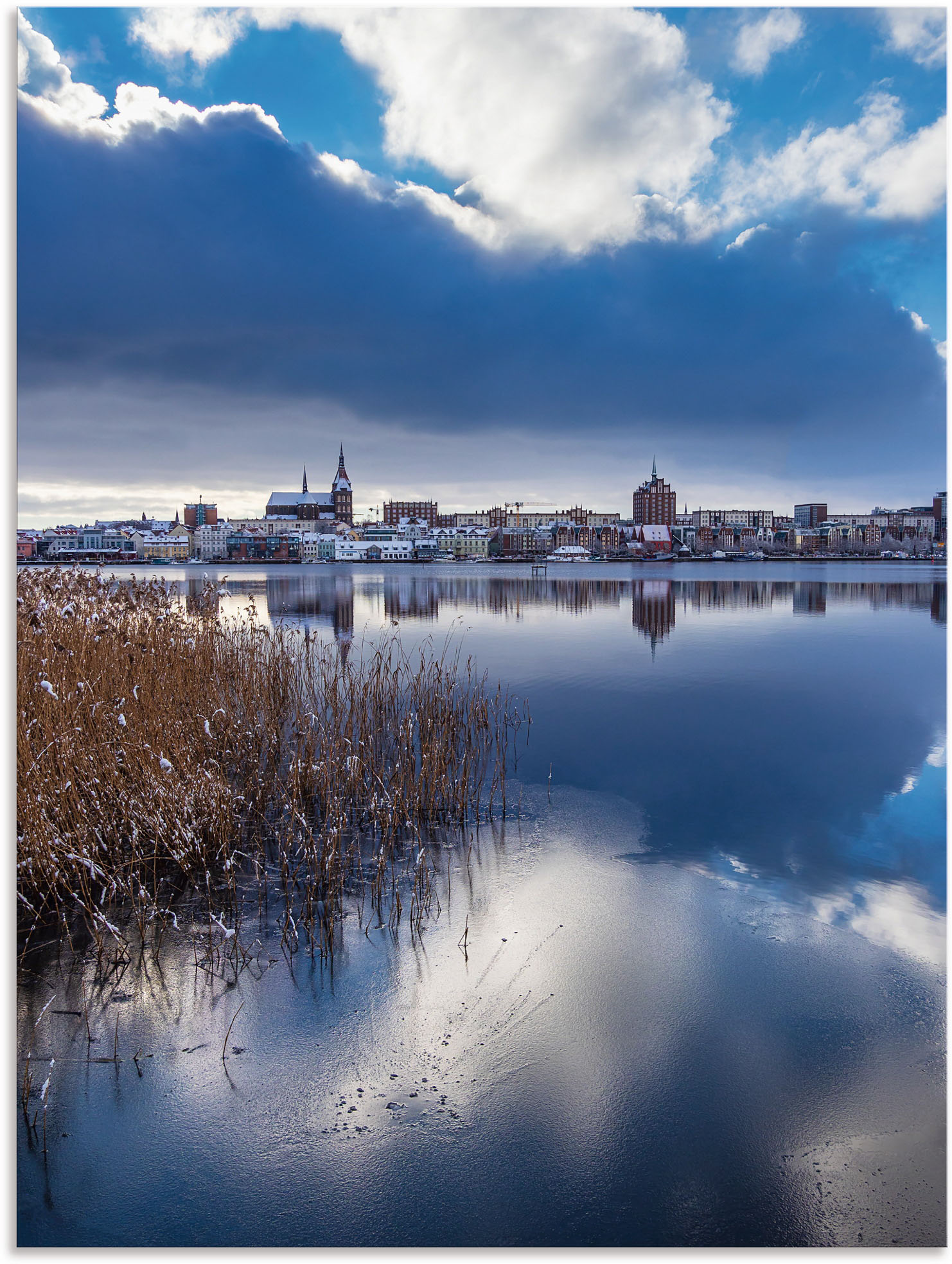 Artland Wandbild »Warnow Hansestadt Rostock im Winter«, Gebäude, (1 St.), als Alubild, Leinwandbild, Wandaufkleber oder Poster in versch. Grössen von Artland