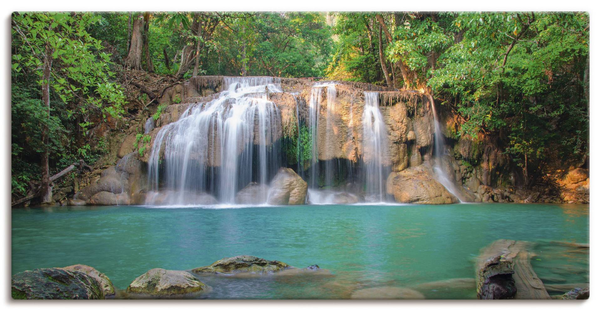 Artland Leinwandbild »Wasserfall im Wald National Park«, Gewässer, (1 St.), auf Keilrahmen gespannt von Artland