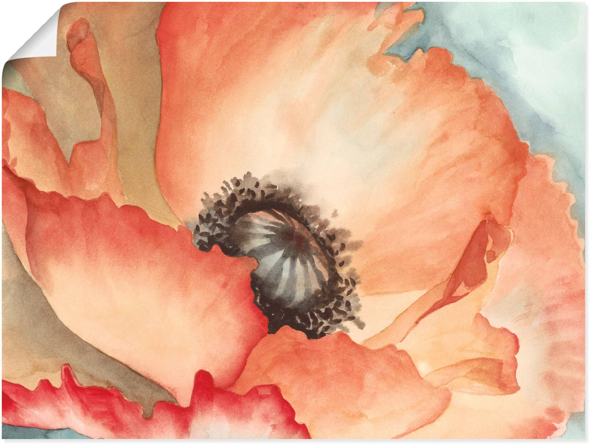 Artland Wandbild »Wasserfarben Mohn II«, Blumen, (1 St.), als Leinwandbild in verschied. Grössen von Artland