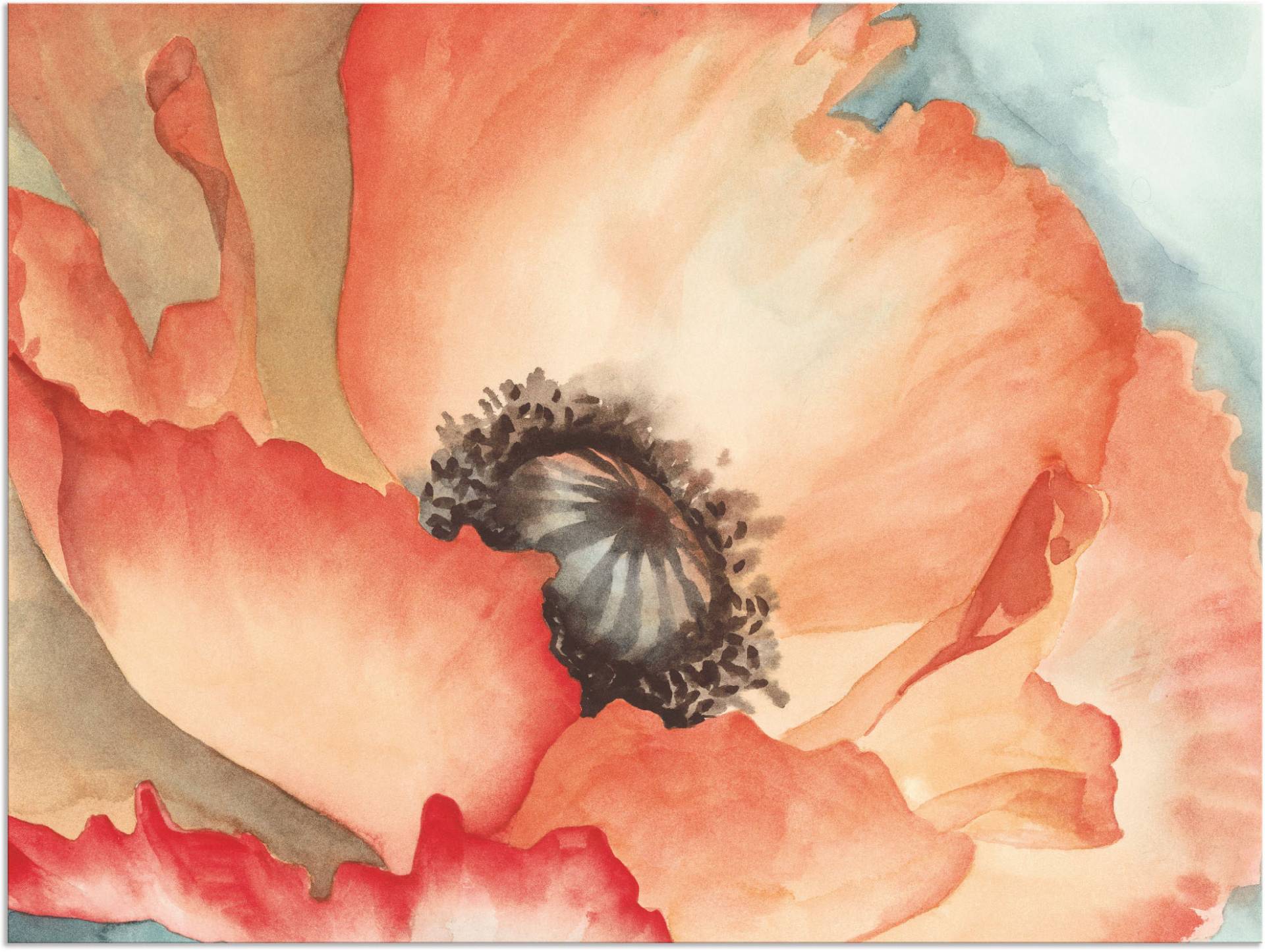 Artland Wandbild »Wasserfarben Mohn II«, Blumen, (1 St.), als Leinwandbild in verschied. Grössen von Artland