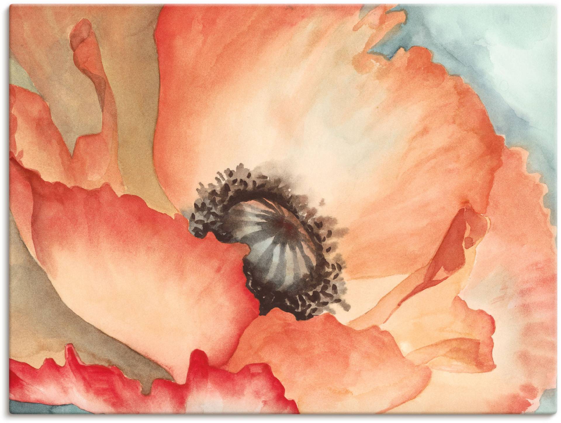 Artland Wandbild »Wasserfarben Mohn II«, Blumen, (1 St.), als Leinwandbild in verschied. Grössen von Artland