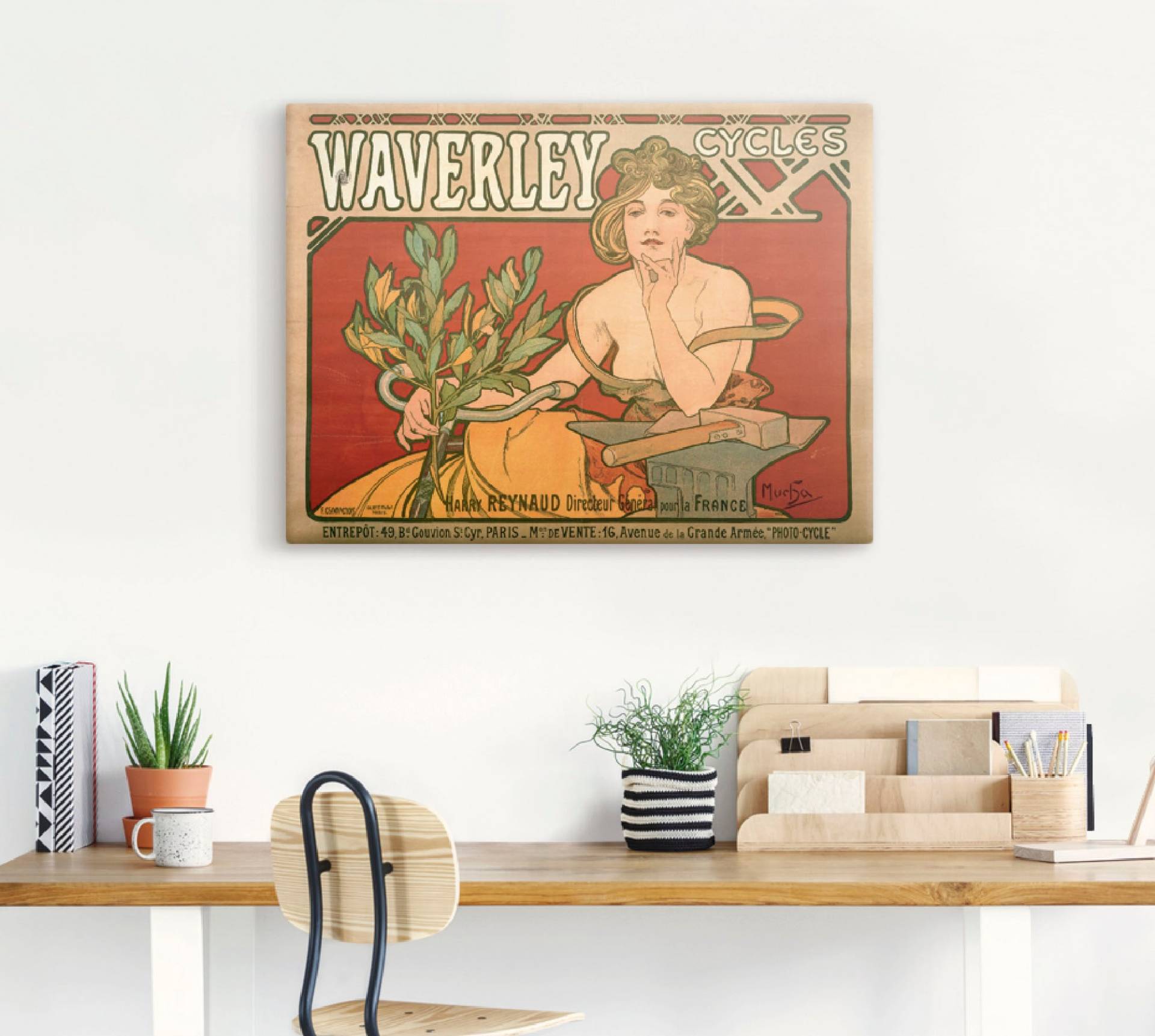 Artland Wandbild »Waverley Fahrräder, 1898«, Schilder, (1 St.), als Leinwandbild, Wandaufkleber oder Poster in versch. Grössen von Artland