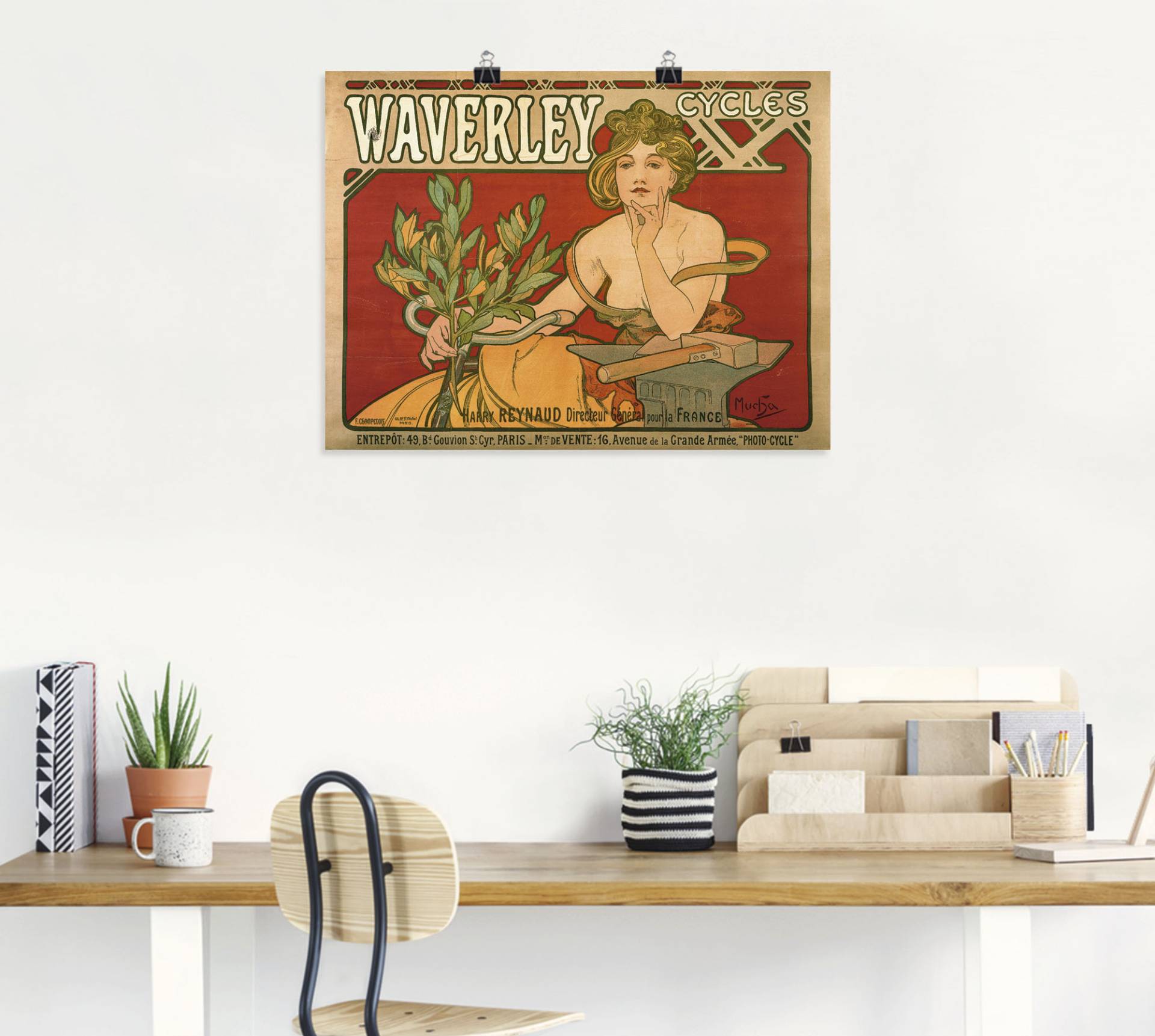 Artland Wandbild »Waverley Fahrräder, 1898«, Schilder, (1 St.), als Leinwandbild, Wandaufkleber oder Poster in versch. Grössen von Artland