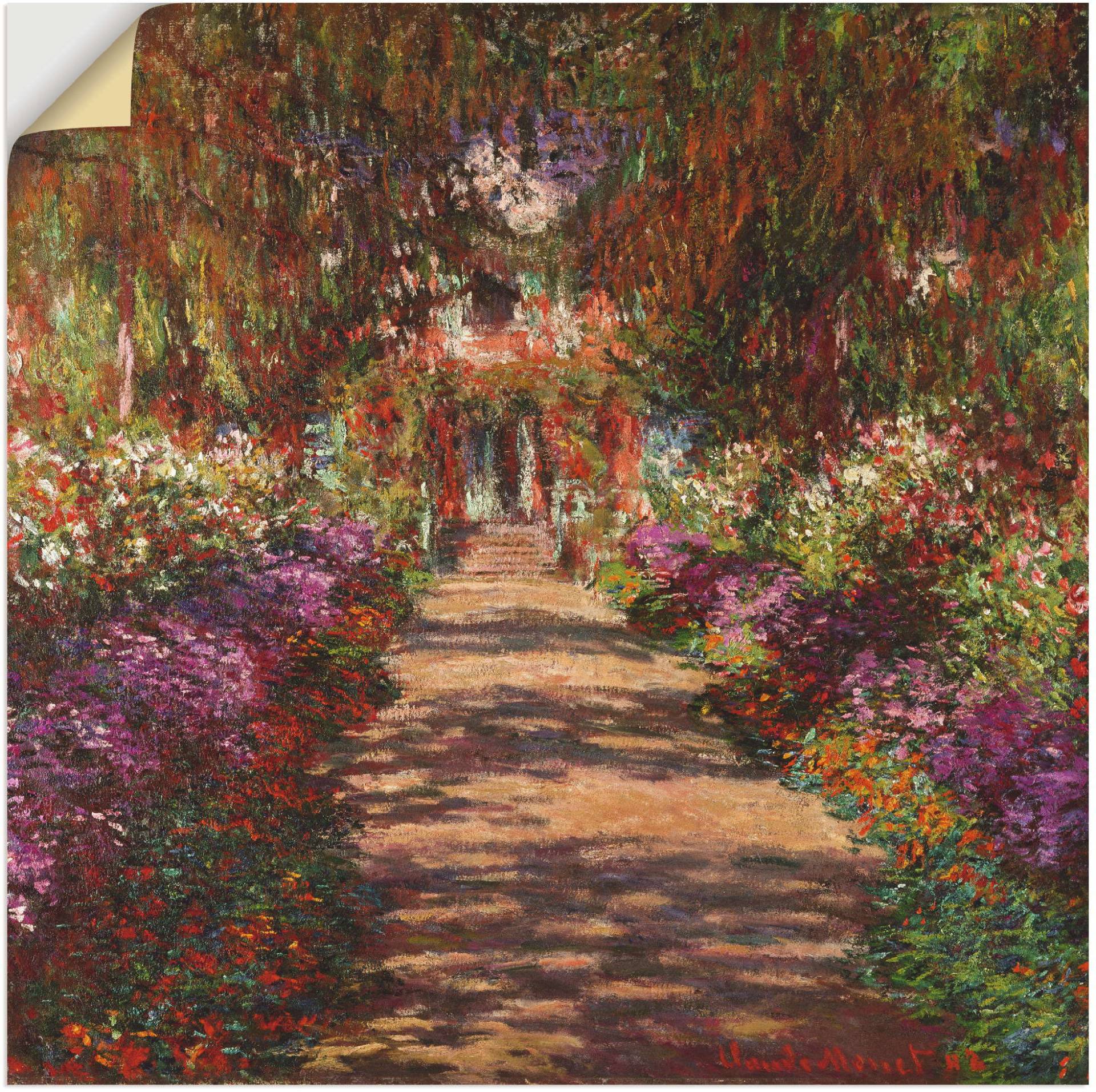 Artland Wandbild »Weg in Monets Garten in Giverny. 1902«, Garten, (1 St.), als Alubild, Outdoorbild, Leinwandbild, Poster, Wandaufkleber von Artland