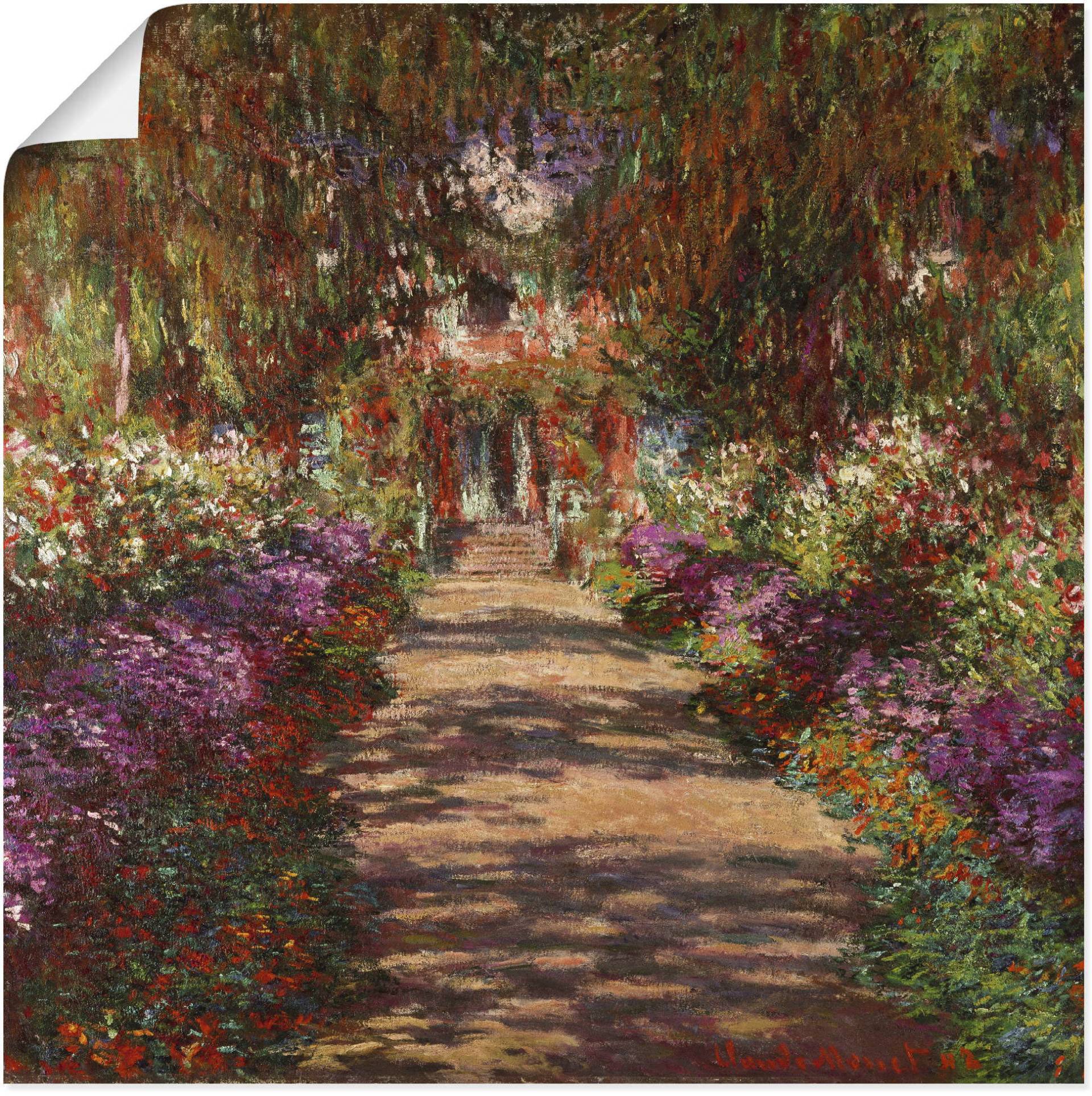 Artland Wandbild »Weg in Monets Garten in Giverny. 1902«, Garten, (1 St.), als Alubild, Outdoorbild, Leinwandbild, Poster, Wandaufkleber von Artland