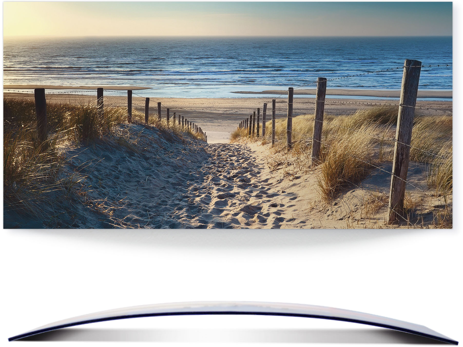 Artland Wandbild »Weg zum Nordseestrand Sonnenuntergang«, Strand, (1 St.), 3D Optik gebogen Artland Wandbild »Weg zum Nordseestrand Sonnenuntergang«, Strand, (1 St.), 3D Optik gebogen von Artland