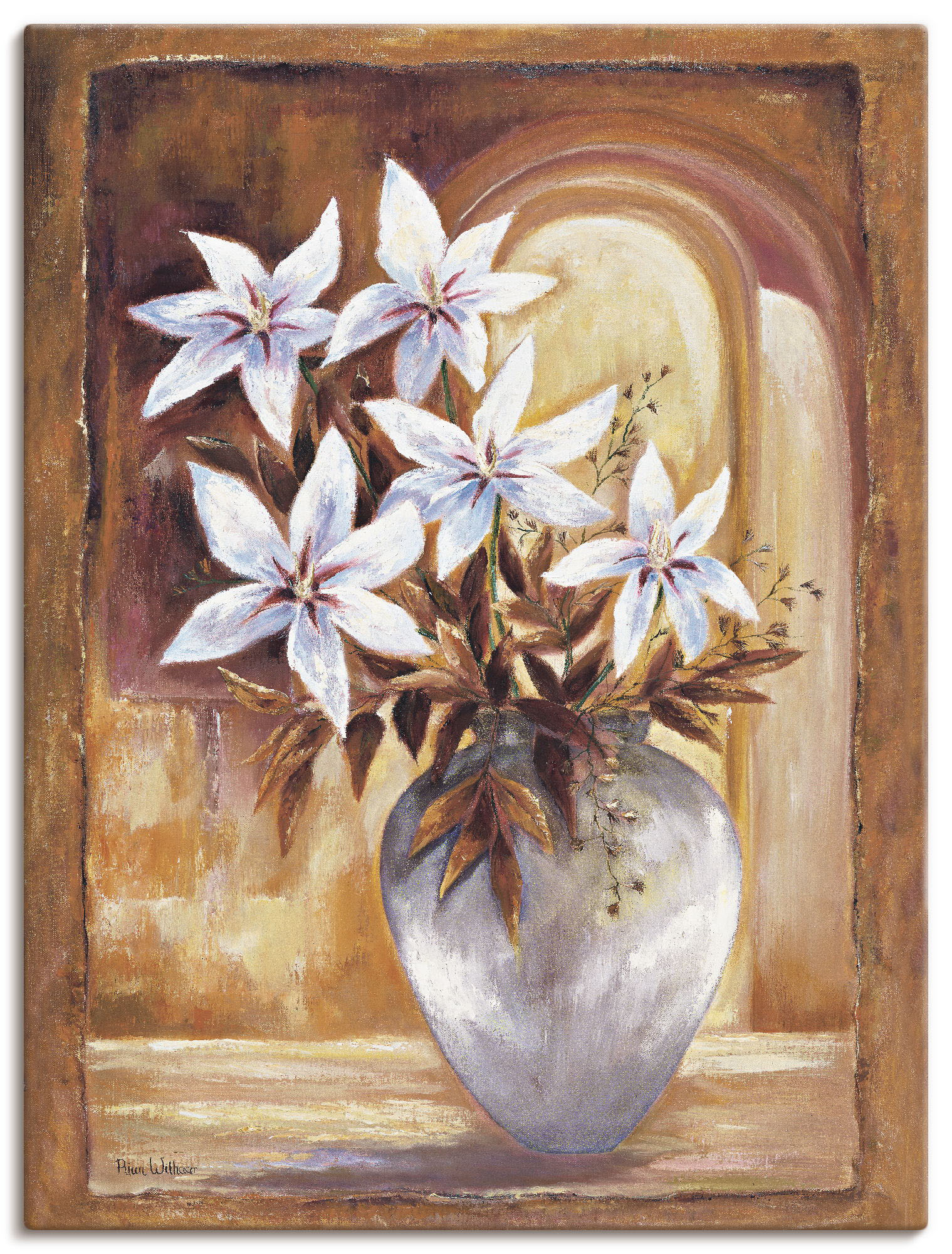 Artland Wandbild »Weisse Blumen in Vase II«, Blumen, (1 St.), als Leinwandbild, Poster in verschied. Grössen von Artland