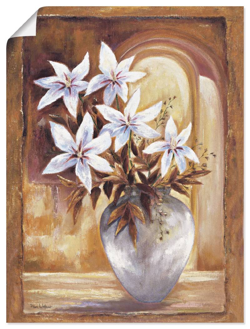 Artland Wandbild »Weisse Blumen in Vase II«, Blumen, (1 St.), als Leinwandbild, Poster in verschied. Grössen von Artland