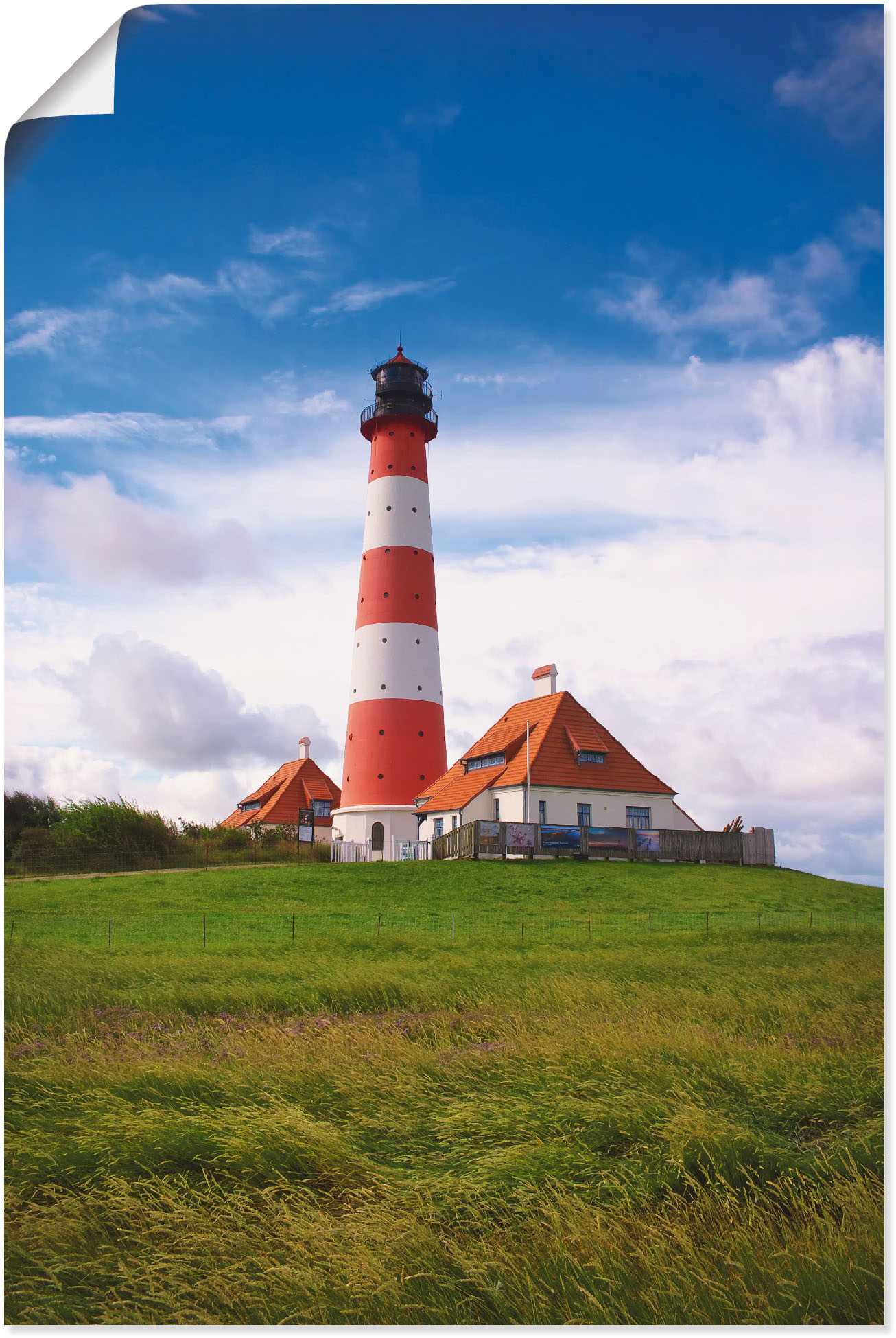 Artland Wandbild »Westerhever Leuchtturm«, Gebäude, (1 St.), als Alubild, Outdoorbild, Leinwandbild, Poster in verschied. Grössen von Artland