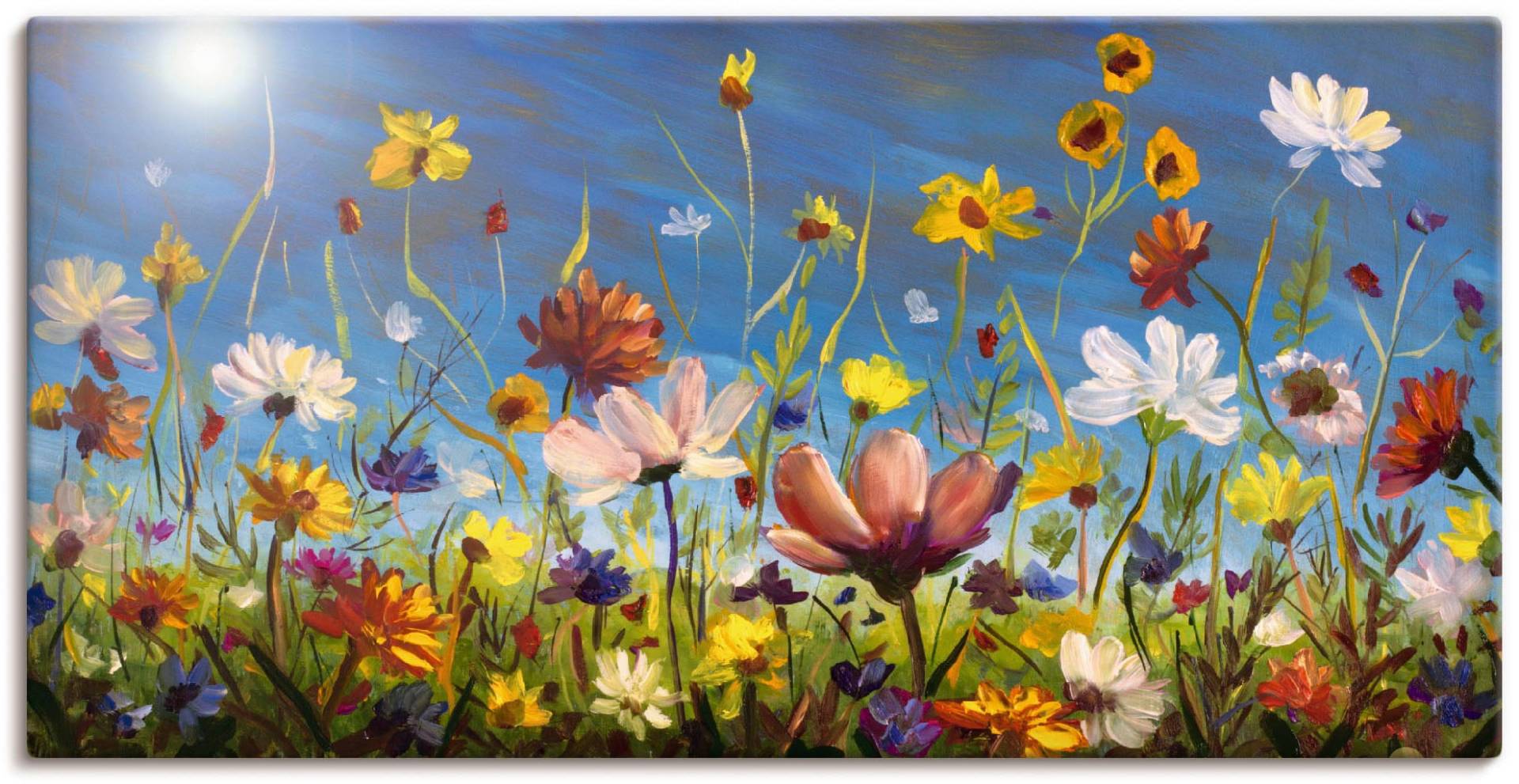 Artland Wandbild »Wildblumenwiese blauer Himmel«, Blumenwiese, (1 St.), als Alubild, Outdoorbild, Leinwandbild, Poster, Wandaufkleber von Artland