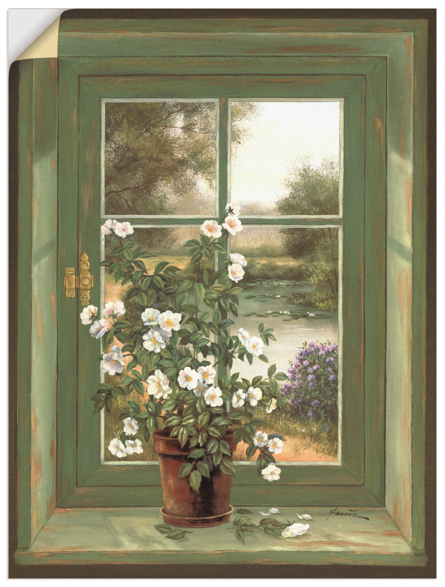 Artland Wandbild »Wildrosen am Fenster«, Arrangements, (1 St.), als Alubild, Outdoorbild, Leinwandbild, Poster, Wandaufkleber von Artland