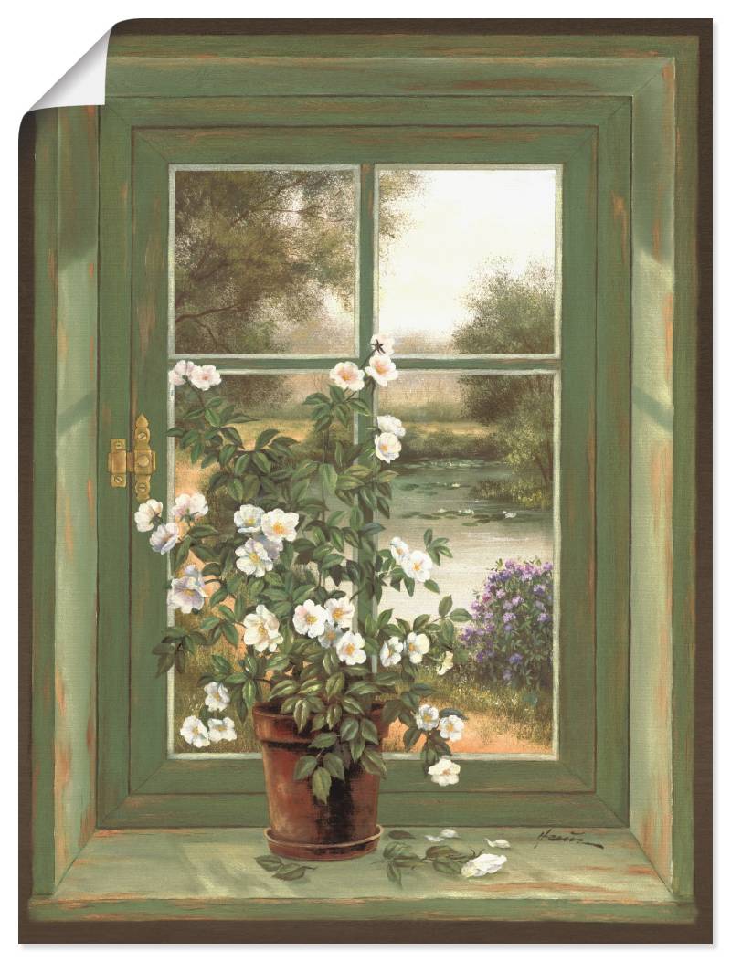 Artland Wandbild »Wildrosen am Fenster«, Arrangements, (1 St.), als Alubild, Outdoorbild, Leinwandbild, Poster, Wandaufkleber von Artland