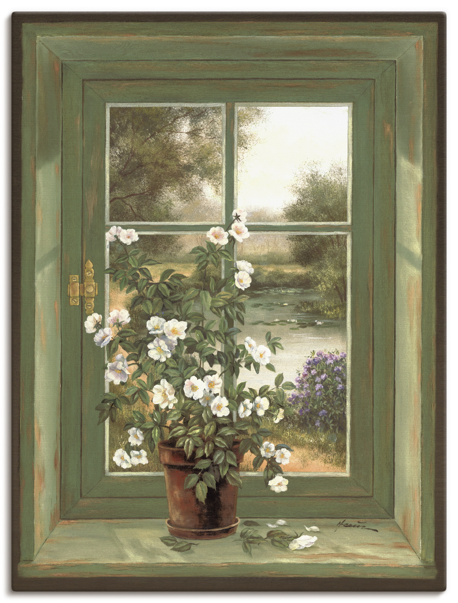 Artland Wandbild »Wildrosen am Fenster«, Arrangements, (1 St.), als Alubild, Outdoorbild, Leinwandbild, Poster, Wandaufkleber von Artland