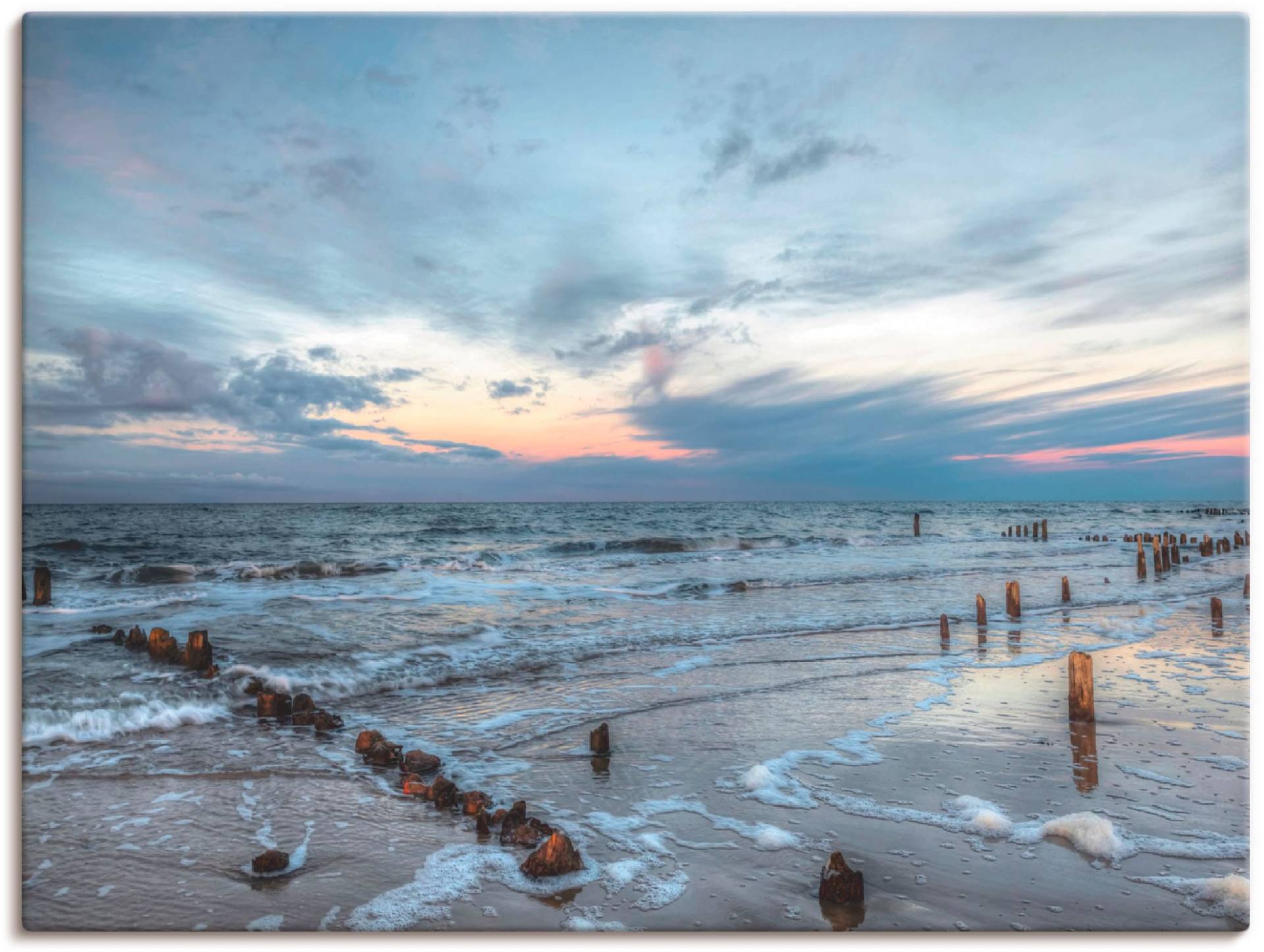 Artland Wandbild »Winter Sonnenuntergang am Meer«, Gewässer, (1 St.), als Leinwandbild, Poster, Wandaufkleber in verschied. Grössen von Artland