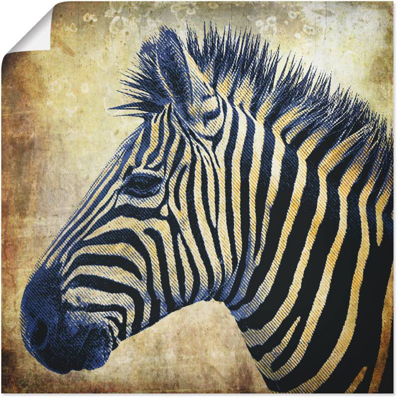 Artland Wandbild »Zebra Porträt PopArt«, Wildtiere, (1 St.), als Leinwandbild in verschied. Grössen von Artland